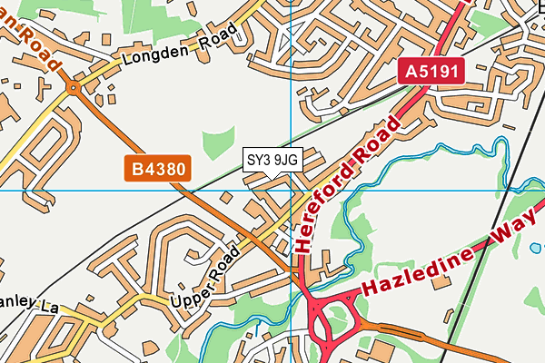 SY3 9JG map - OS VectorMap District (Ordnance Survey) SY3 9JG map - OS VectorMap District (Ordnance Survey)