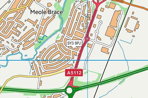 SY3 9PJ map - OS VectorMap District (Ordnance Survey)