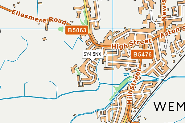 SY4 5NX map - OS VectorMap District (Ordnance Survey) SY4 5NX map - OS VectorMap District (Ordnance Survey)