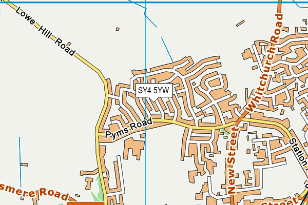 SY4 5YW map - OS VectorMap District (Ordnance Survey) SY4 5YW map - OS VectorMap District (Ordnance Survey)