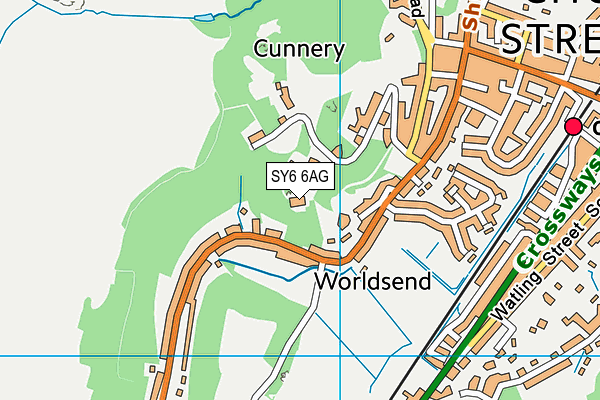 SY6 6AG map - OS VectorMap District (Ordnance Survey) SY6 6AG map - OS VectorMap District (Ordnance Survey)