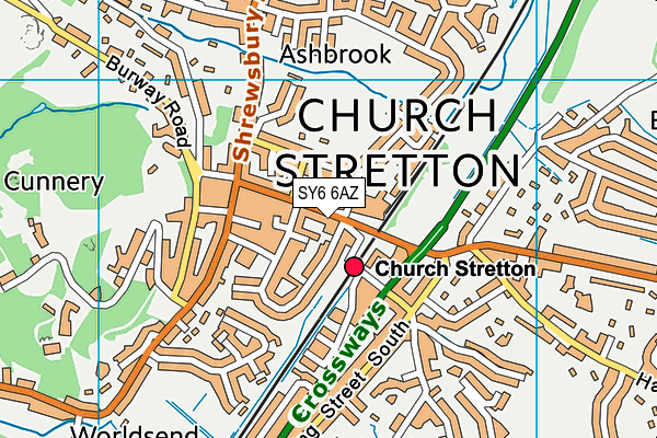 SY6 6AZ map - OS VectorMap District (Ordnance Survey)