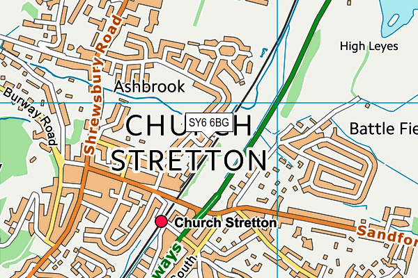 SY6 6BG map - OS VectorMap District (Ordnance Survey) SY6 6BG map - OS VectorMap District (Ordnance Survey)