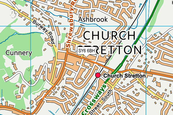 SY6 6BH map - OS VectorMap District (Ordnance Survey) SY6 6BH map - OS VectorMap District (Ordnance Survey)
