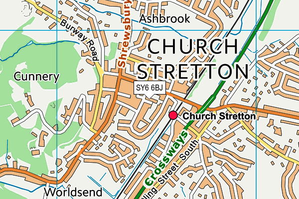 SY6 6BJ map - OS VectorMap District (Ordnance Survey) SY6 6BJ map - OS VectorMap District (Ordnance Survey)