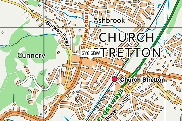 SY6 6BW map - OS VectorMap District (Ordnance Survey) SY6 6BW map - OS VectorMap District (Ordnance Survey)