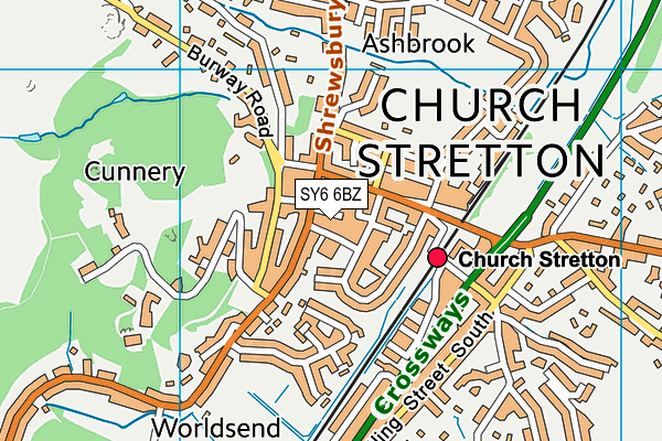 SY6 6BZ map - OS VectorMap District (Ordnance Survey) SY6 6BZ map - OS VectorMap District (Ordnance Survey)