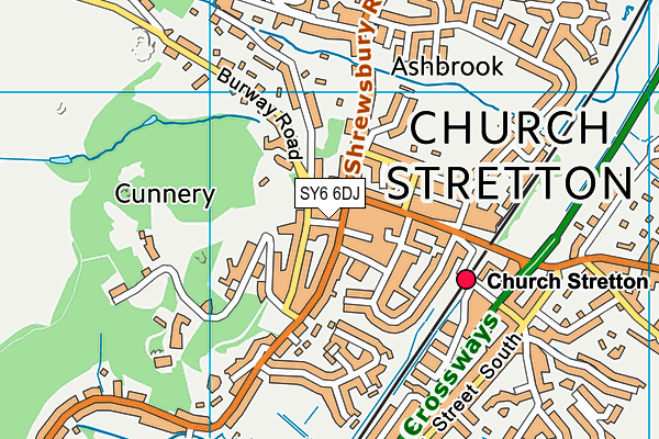 SY6 6DJ map - OS VectorMap District (Ordnance Survey)