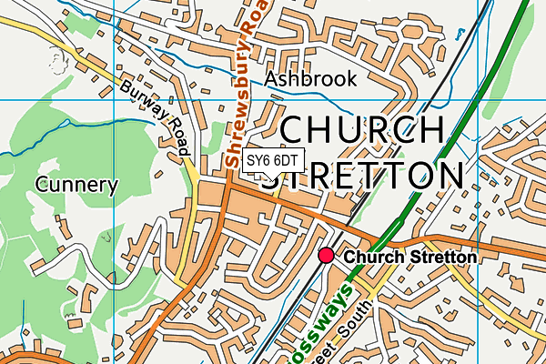 SY6 6DT map - OS VectorMap District (Ordnance Survey)