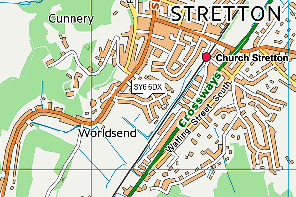 SY6 6DX map - OS VectorMap District (Ordnance Survey) SY6 6DX map - OS VectorMap District (Ordnance Survey)