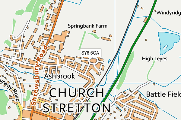 SY6 6GA map - OS VectorMap District (Ordnance Survey) SY6 6GA map - OS VectorMap District (Ordnance Survey)