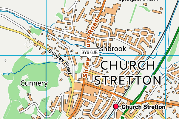 SY6 6JB map - OS VectorMap District (Ordnance Survey) SY6 6JB map - OS VectorMap District (Ordnance Survey)