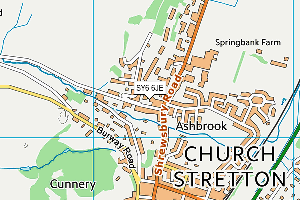 SY6 6JE map - OS VectorMap District (Ordnance Survey) SY6 6JE map - OS VectorMap District (Ordnance Survey)