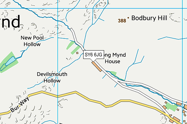 SY6 6JG map - OS VectorMap District (Ordnance Survey) SY6 6JG map - OS VectorMap District (Ordnance Survey)