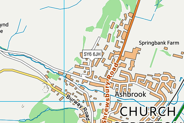 SY6 6JH map - OS VectorMap District (Ordnance Survey) SY6 6JH map - OS VectorMap District (Ordnance Survey)