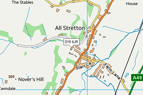 SY6 6JR map - OS VectorMap District (Ordnance Survey)