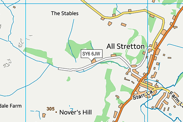 SY6 6JW map - OS VectorMap District (Ordnance Survey) SY6 6JW map - OS VectorMap District (Ordnance Survey)