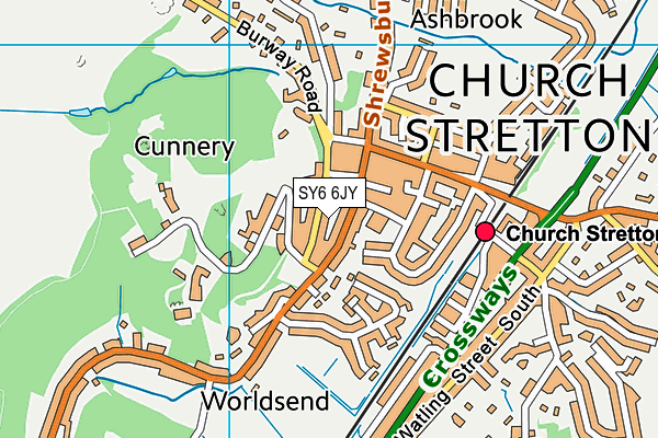 SY6 6JY map - OS VectorMap District (Ordnance Survey) SY6 6JY map - OS VectorMap District (Ordnance Survey)