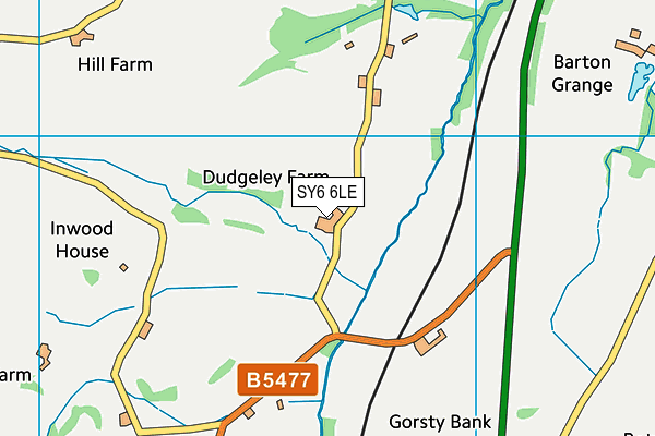 SY6 6LE map - OS VectorMap District (Ordnance Survey) SY6 6LE map - OS VectorMap District (Ordnance Survey)