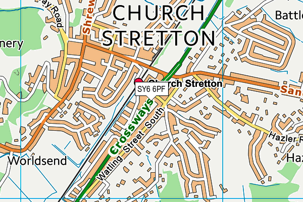 SY6 6PF map - OS VectorMap District (Ordnance Survey) SY6 6PF map - OS VectorMap District (Ordnance Survey)