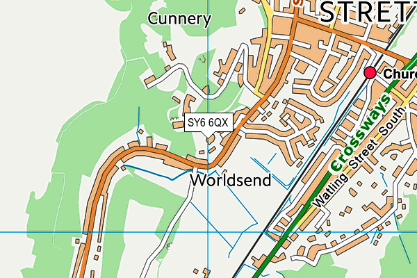 SY6 6QX map - OS VectorMap District (Ordnance Survey) SY6 6QX map - OS VectorMap District (Ordnance Survey)