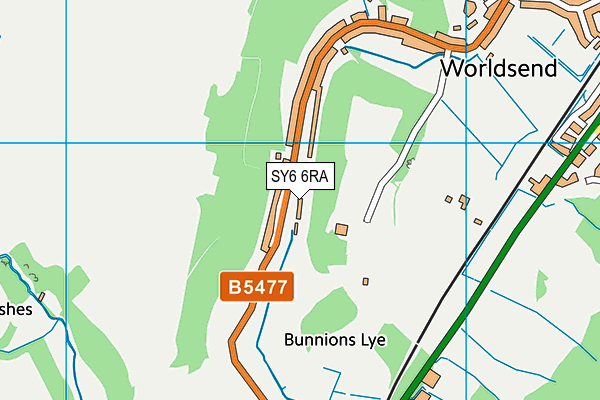 SY6 6RA map - OS VectorMap District (Ordnance Survey) SY6 6RA map - OS VectorMap District (Ordnance Survey)