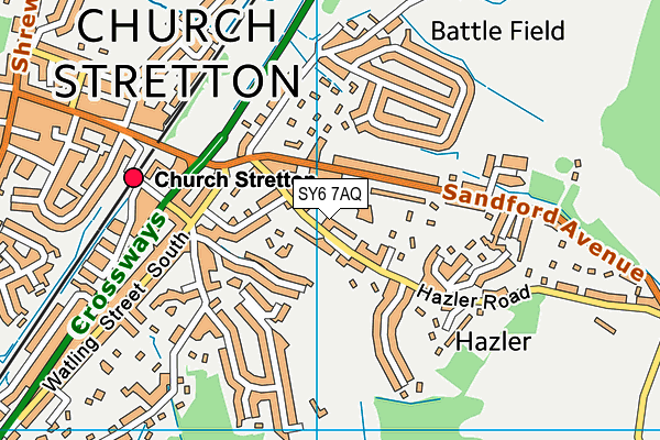 SY6 7AQ map - OS VectorMap District (Ordnance Survey)