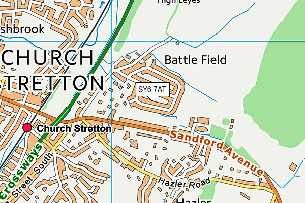 SY6 7AT map - OS VectorMap District (Ordnance Survey) SY6 7AT map - OS VectorMap District (Ordnance Survey)