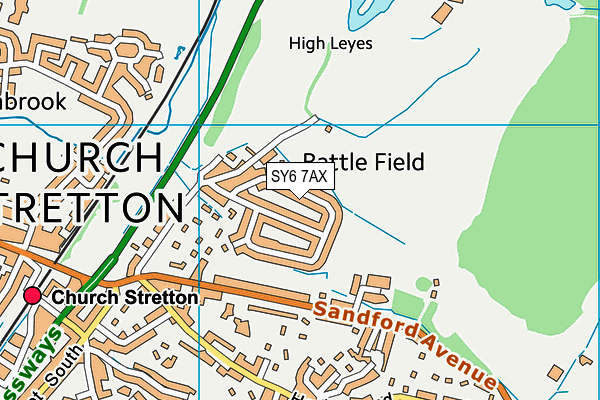 SY6 7AX map - OS VectorMap District (Ordnance Survey) SY6 7AX map - OS VectorMap District (Ordnance Survey)