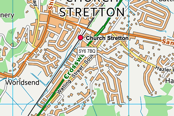SY6 7BQ map - OS VectorMap District (Ordnance Survey) SY6 7BQ map - OS VectorMap District (Ordnance Survey)