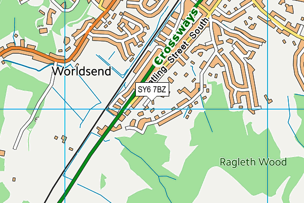 SY6 7BZ map - OS VectorMap District (Ordnance Survey) SY6 7BZ map - OS VectorMap District (Ordnance Survey)