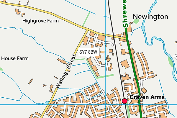SY7 8BW map - OS VectorMap District (Ordnance Survey) SY7 8BW map - OS VectorMap District (Ordnance Survey)