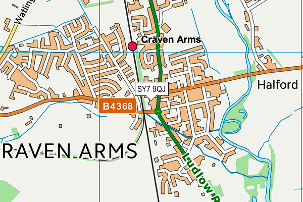 SY7 9QJ map - OS VectorMap District (Ordnance Survey)
