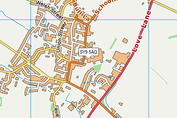 SY9 5AQ map - OS VectorMap District (Ordnance Survey) SY9 5AQ map - OS VectorMap District (Ordnance Survey)