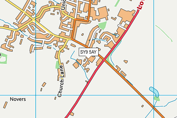 SY9 5AY map - OS VectorMap District (Ordnance Survey) SY9 5AY map - OS VectorMap District (Ordnance Survey)
