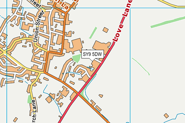 SY9 5DW map - OS VectorMap District (Ordnance Survey) SY9 5DW map - OS VectorMap District (Ordnance Survey)