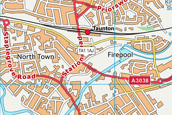 TA1 1AJ map - OS VectorMap District (Ordnance Survey) TA1 1AJ map - OS VectorMap District (Ordnance Survey)