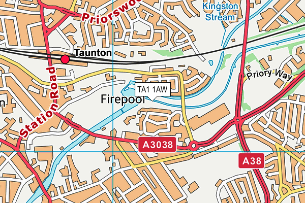 TA1 1AW map - OS VectorMap District (Ordnance Survey)