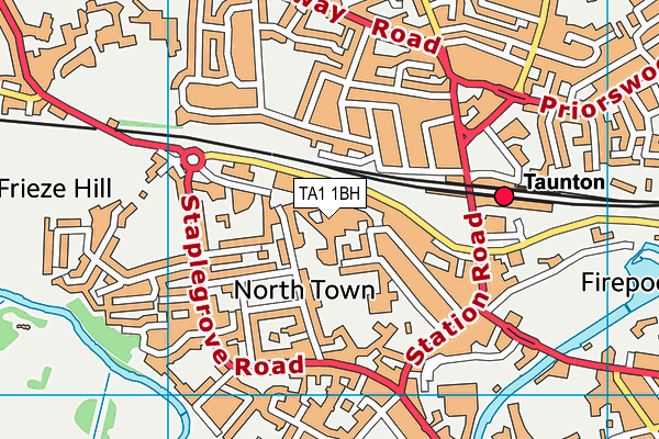 TA1 1BH map - OS VectorMap District (Ordnance Survey) TA1 1BH map - OS VectorMap District (Ordnance Survey)