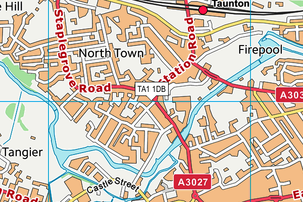 TA1 1DB map - OS VectorMap District (Ordnance Survey) TA1 1DB map - OS VectorMap District (Ordnance Survey)