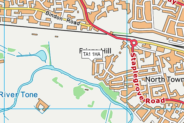TA1 1HA map - OS VectorMap District (Ordnance Survey) TA1 1HA map - OS VectorMap District (Ordnance Survey)