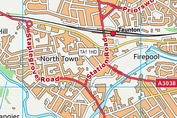 TA1 1HD map - OS VectorMap District (Ordnance Survey) TA1 1HD map - OS VectorMap District (Ordnance Survey)