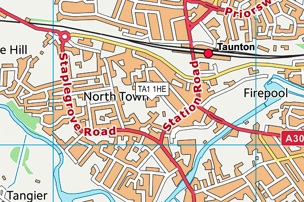 TA1 1HE map - OS VectorMap District (Ordnance Survey) TA1 1HE map - OS VectorMap District (Ordnance Survey)