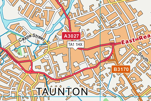 TA1 1HX map - OS VectorMap District (Ordnance Survey) TA1 1HX map - OS VectorMap District (Ordnance Survey)