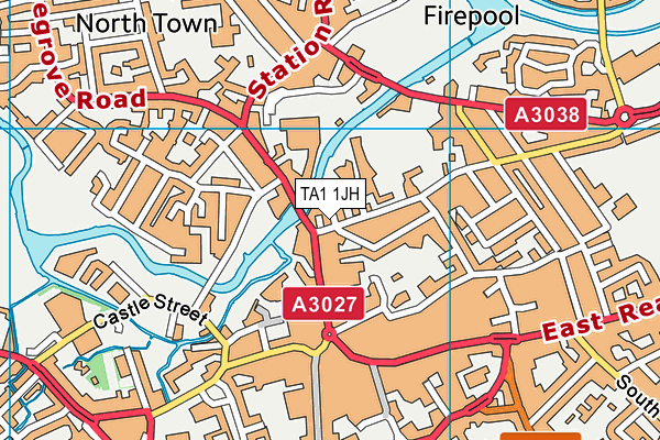 TA1 1JH map - OS VectorMap District (Ordnance Survey) TA1 1JH map - OS VectorMap District (Ordnance Survey)