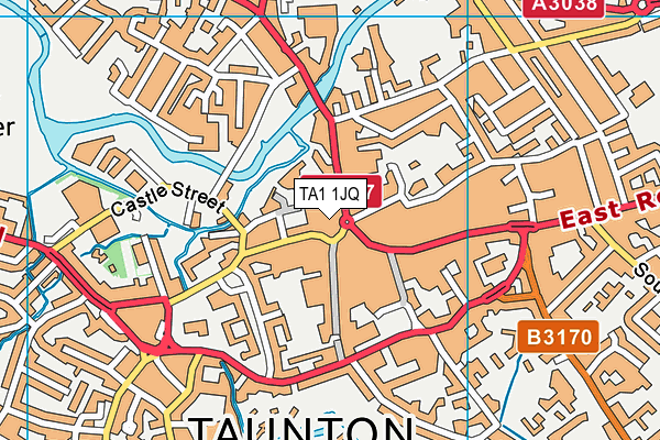 TA1 1JQ map - OS VectorMap District (Ordnance Survey) TA1 1JQ map - OS VectorMap District (Ordnance Survey)