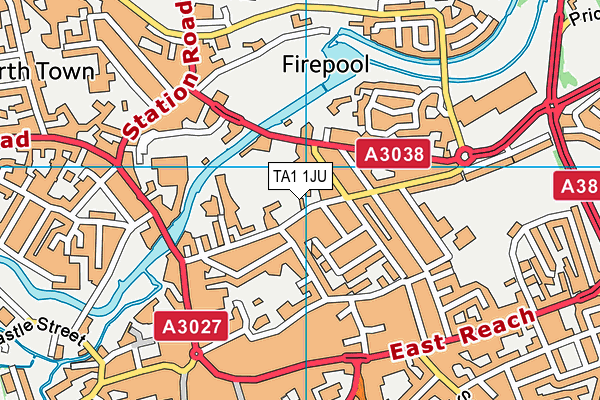 TA1 1JU map - OS VectorMap District (Ordnance Survey) TA1 1JU map - OS VectorMap District (Ordnance Survey)