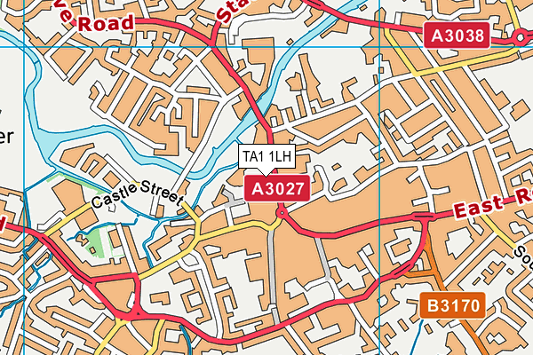 TA1 1LH map - OS VectorMap District (Ordnance Survey) TA1 1LH map - OS VectorMap District (Ordnance Survey)
