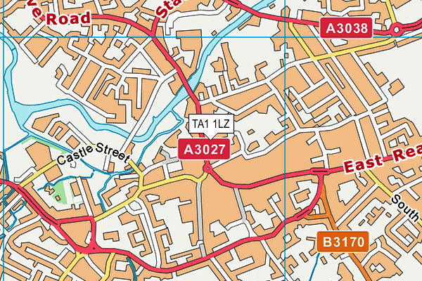 TA1 1LZ map - OS VectorMap District (Ordnance Survey) TA1 1LZ map - OS VectorMap District (Ordnance Survey)
