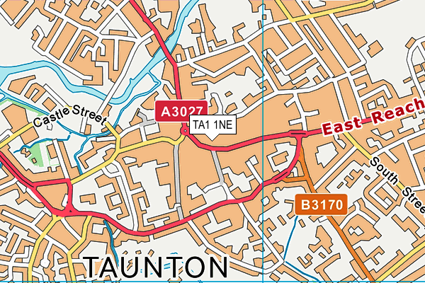 TA1 1NE map - OS VectorMap District (Ordnance Survey) TA1 1NE map - OS VectorMap District (Ordnance Survey)